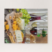 Käsewein Honig Walnüsse Trauben Crackers Food Puzzle (Horizontal)