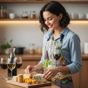 Käsewein Honig Walnüsse Trauben Crackers Food Schürze