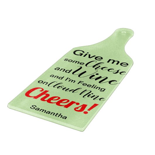 Käsewein Spaß Grünes Glas Schneidebrett (Ecke)