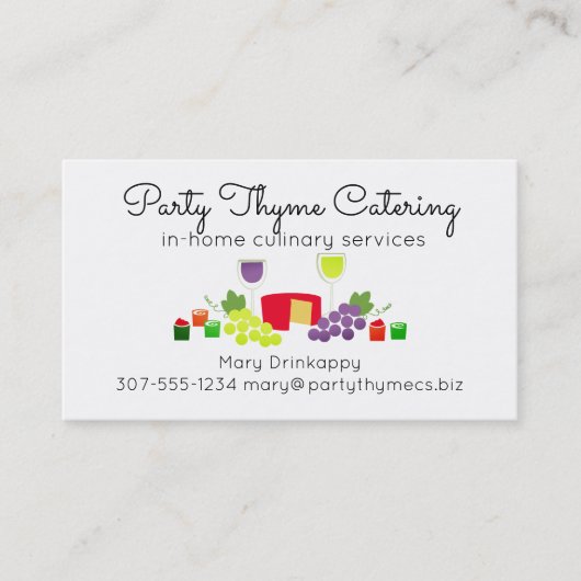Käseweinaperitif-Kochs-Catering-Geschäftskarte Visitenkarte (Vorderseite)