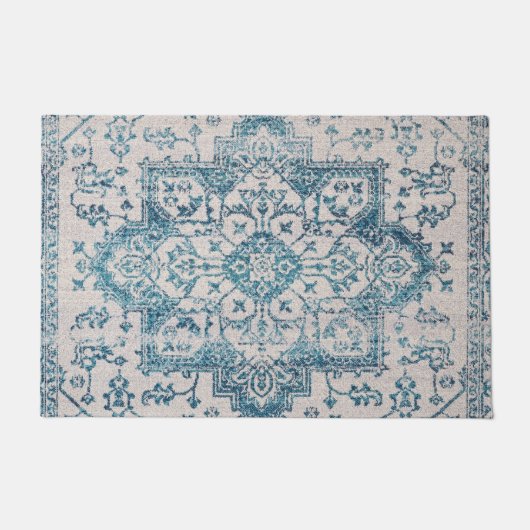 Kashan Poshti Central Persian Rug Print Fußmatte (Vorderseite)