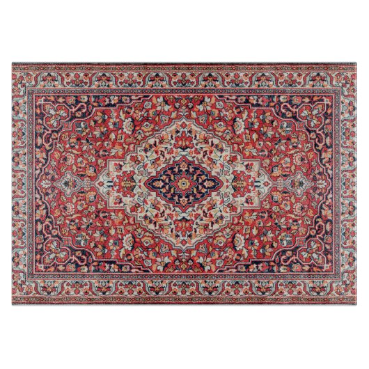Kashan Poshti Central Persian Rug Print Schneidebrett (Vorderseite)