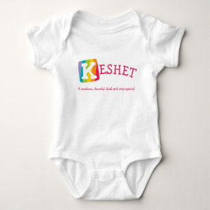 Kashet Unisexregenbogenbaby-Namenbedeutung Baby Strampler