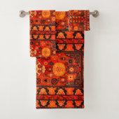 Kashi-Teppichboden in lebhaften Orangen Badhandtuch Set (Insitu)