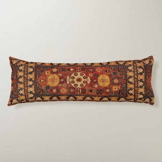 Kashi Teppichentwurf in den Orangen Seitenschläferkissen (Vorderseite)