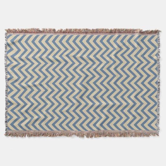Kashmir Blue Spice Moods Chevrons Decke (Vorderseite)