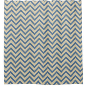 Kashmir Blue Spice Moods Chevrons Duschvorhang