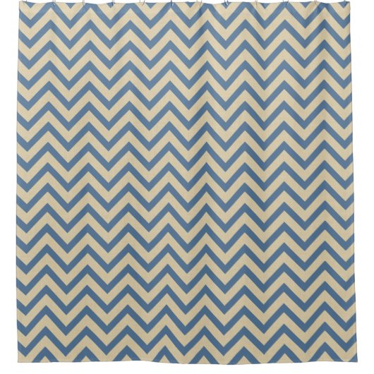Kashmir Blue Spice Moods Chevrons Duschvorhang (Vorderseite)