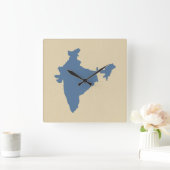 Kashmir Blue Spice Moods Indien Quadratische Wanduhr (Zuhause)