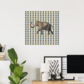 Kashmir Blue Spice Moods Punkte mit Elefant Poster (Heimbüro)