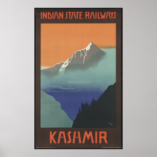 Kashmir Vintage Travel Poster Ad Retro Prints