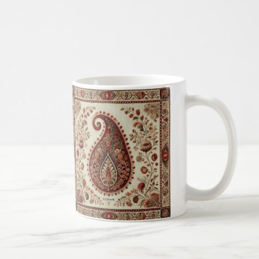 Kashmiri Badaam Motif Stickerei Design Kaffeetasse (Rechts)