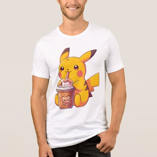 Käsige Scheibe Pikachu (Pokemon) Tri-Blend Shirt (Vorderseite)