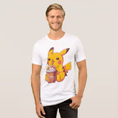 Käsige Scheibe Pikachu (Pokemon) Tri-Blend Shirt (Vorderseite voll)