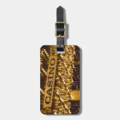 Kasino-helle Lichter Las Vegas, das Geld spielt Gepäckanhänger (Vorderseite vertikal)