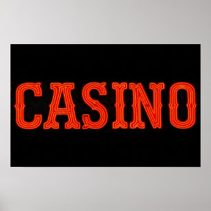 Kasino im Neonrot Poster