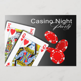 Kasino-Nachtlas- vegasPoker-Party - Rot Einladung