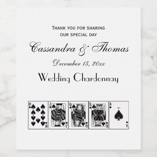 Kasino-NachtPoker-königliche gerades Weinetikett (Einzelnes Label)