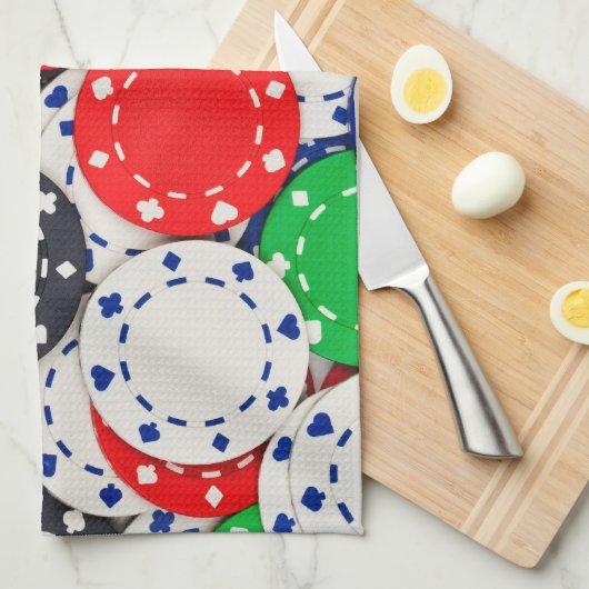 Kasino-Pokerchips Küchentuch (Viertel Falte)