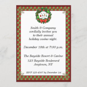 Kasino-Pokerwreath-Feiertags-Einladung Einladung