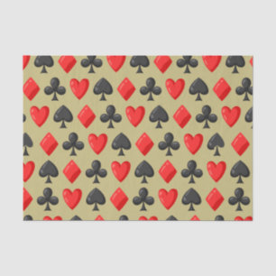Kasino Rot, Schwarz und Gold Kartenspiel Glücksspi Seidenpapier