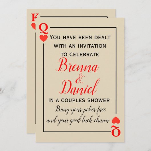 Kasino-Thema Einladung (Vorne/Hinten)