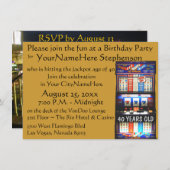 Kasino-Thema-Party mit personalisierter Einladung (Vorne/Hinten)