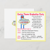 Kasino-Themavegas-Art-Abschluss-Party Einladung (Vorne/Hinten)
