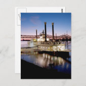 KasinoRiverboat an der Dämmerung Postkarte (Vorne/Hinten)