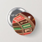 Kasinospielende Roulette-Rad-Vintage Retro Art Button (Vorne & Hinten)