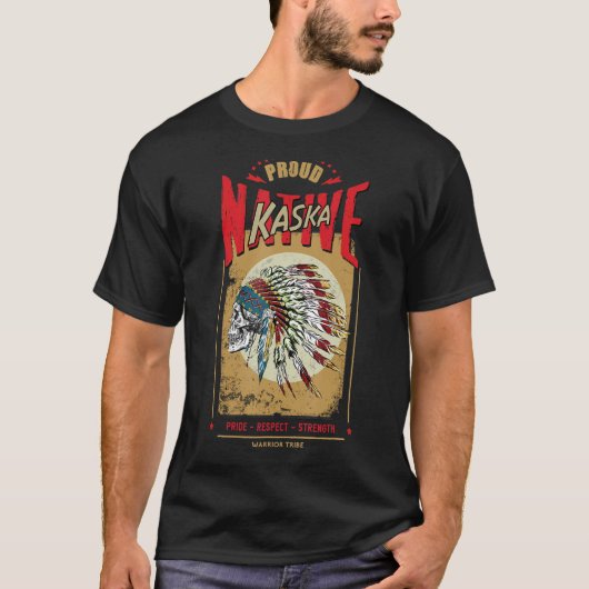 Kaska Native Amerikanische Ureinwohner Warrior Sta T-Shirt (Vorderseite)