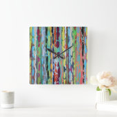 Kaskade 2 Wall Clock Quadratische Wanduhr (Zuhause)