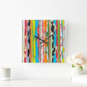 Kaskade 4 Wall Clock Quadratische Wanduhr (Zuhause)