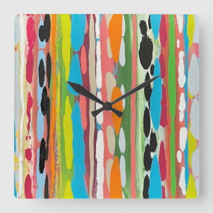 Kaskade 4 Wall Clock Quadratische Wanduhr