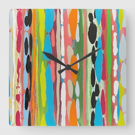 Kaskade 4 Wall Clock Quadratische Wanduhr (Vorderseite)