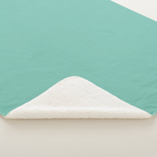 Kaskade Aqua Green Solid Color Print Sherpadecke (3/4)