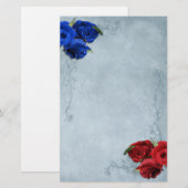 Kaskade Blau Rot und Blau Rose Briefpapier (Vorne/Hinten)