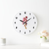 Kaskade der rosa Orchideen Große Wanduhr (Zuhause)