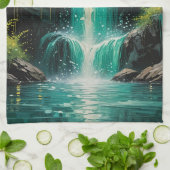 Kaskade der Ruhe Geschirrtuch (Gefaltet)