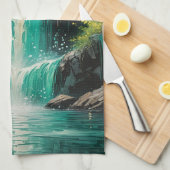 Kaskade der Ruhe Geschirrtuch (Viertel Falte)