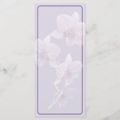 Kaskade des Lila Orchids-Menüs Menükarte (Rückseite)