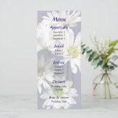 Kaskade des "White Daisies Wedding Menu" Menükarte (Stehend Vorderseite)