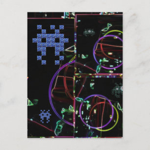 Kaskade elektronischer Spiele Postkarte