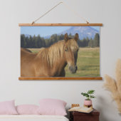 Kaskade | Kastanienpferd Wandteppich Mit Holzrahmen (Schlafzimmer)