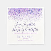 Kaskade lila ein Jahr auf maßgeschneiderte Hochzei Serviette (Vorderseite)