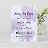 Kaskade Lila Orchideen Save the Date (Stehend Vorderseite)