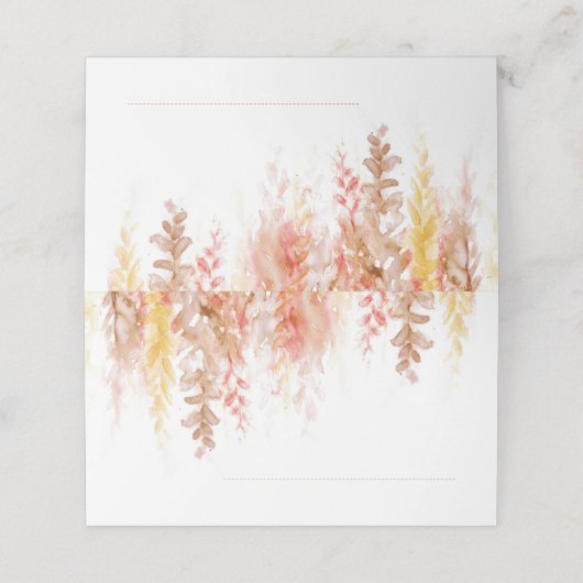 Kaskade mit orangefarbener Blume Platzkarte (Außenseite Aufgefaltet)