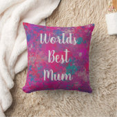 Kaskade von Farbrot, Rosa und Blues Kissen (Decke)