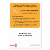 Kaskade von Interventionen Anpassbare Handout-Kart Tischnummer (Rückseite)