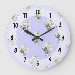 Kaskade weißer Gänseblümchen Große Wanduhr